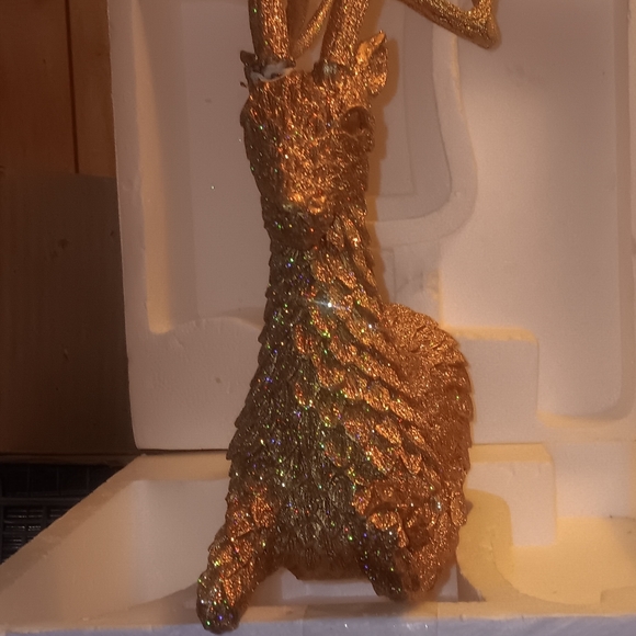 NEW!!! VINTAGE DEPT 56 GLITTERED REINDEER. - Picture 6 of 14